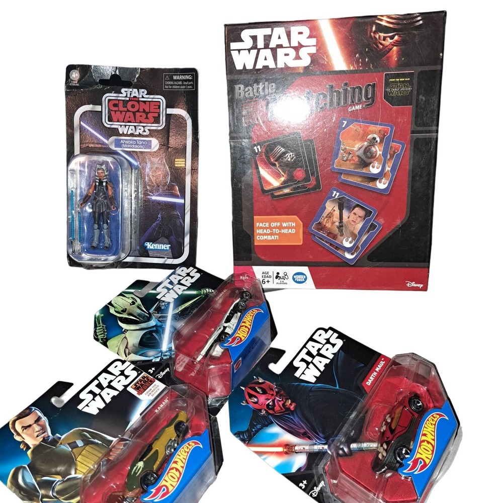 NIB-STAR WARS COLLECTORS GRAB BAG-Ahsoka, 3Hotwheels, Battle Match
